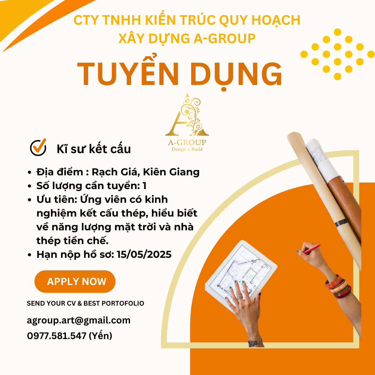 Tuyển Dụng Công Ty TNHH Kiến Trúc Quy Hoạch Xây Dựng A Group